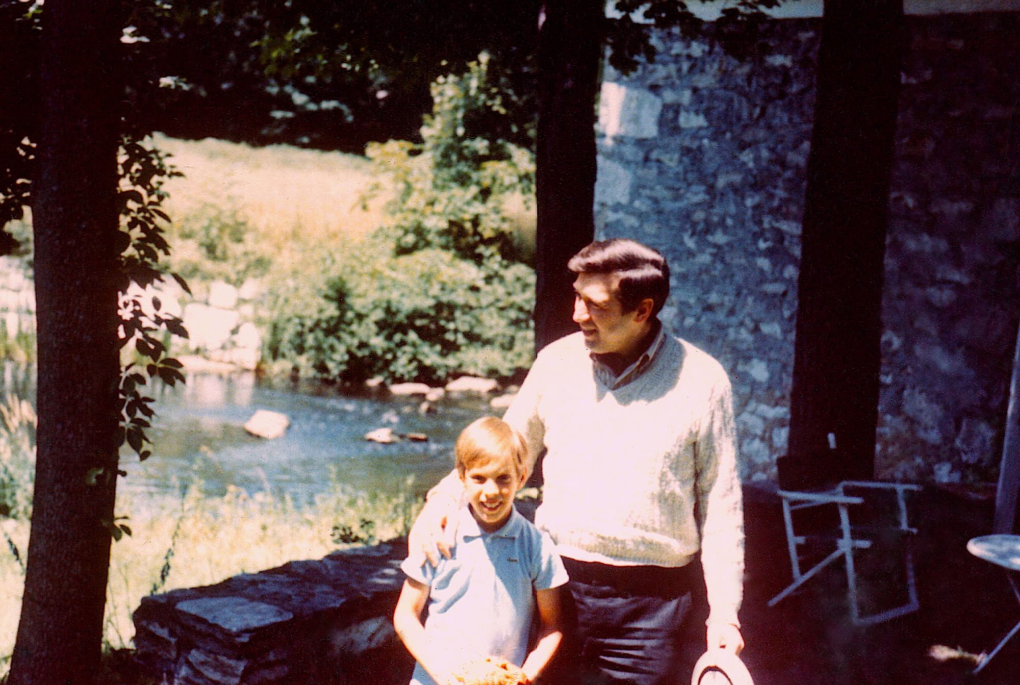 George (age 9) and Gunther Schuller at play in West Stockbridge, MA summer 1968. Photo courtesy of George Schuller for the Gunther Schuller Estate.