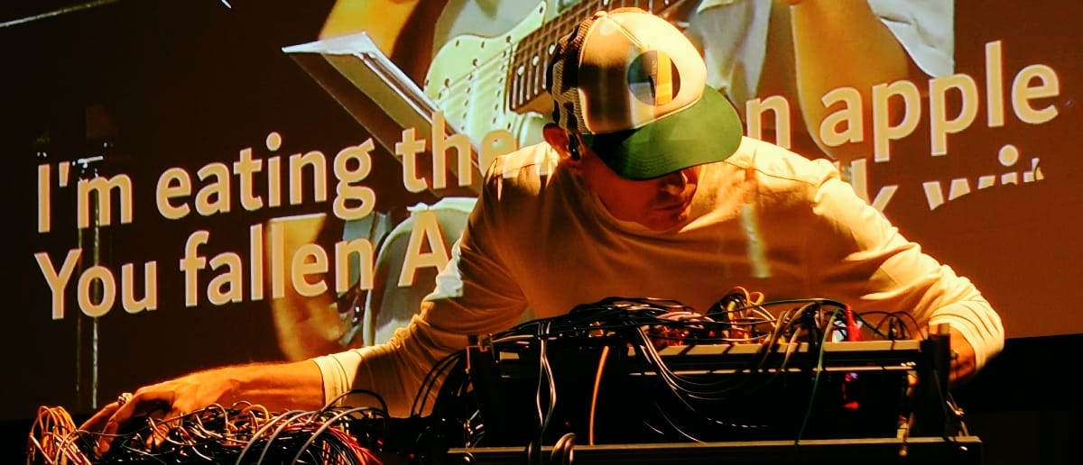 Marko Ciciliani performing on modular synthesis.