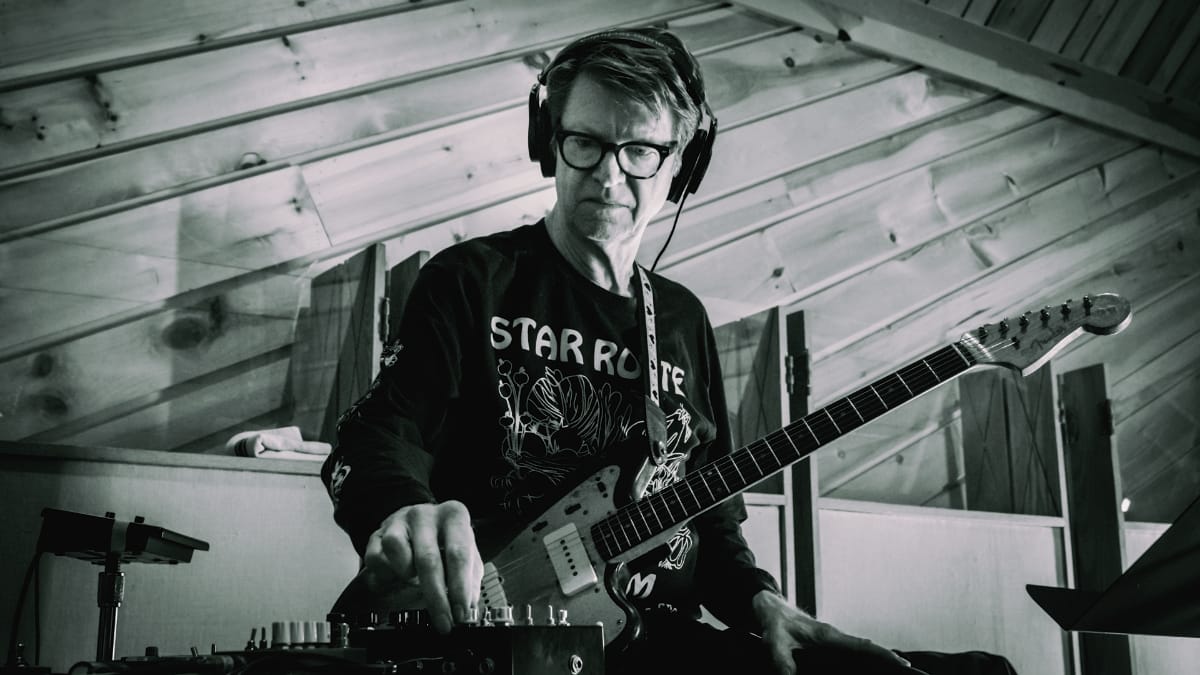 Nels Cline at home studio with guitar - Photo by Frank Heath