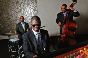 Marcus Roberts and his trio (drummer Jason Marsalis and bassist Rodney Jordan). Photo courtesy of the artist.